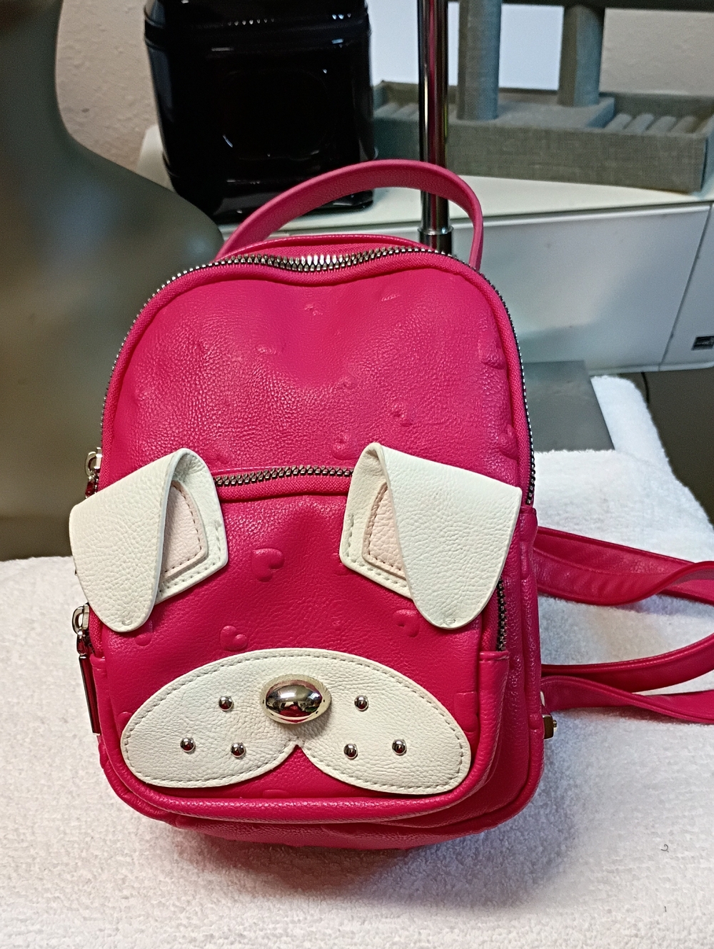 Betsey Johnson Mini Backpack with Dog Face Accents